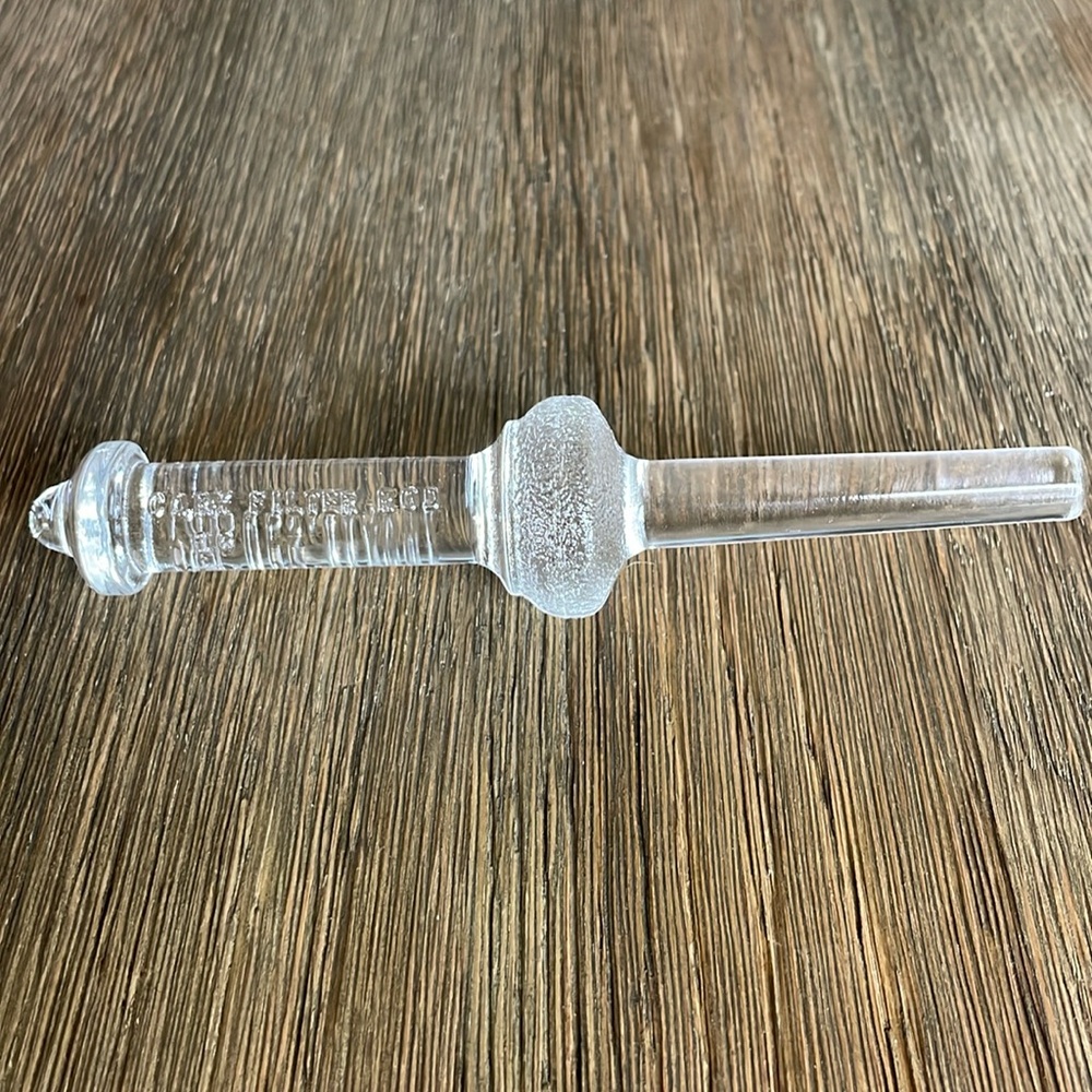 Glass Cory filter rod.  Used for coffee making filter. EUC